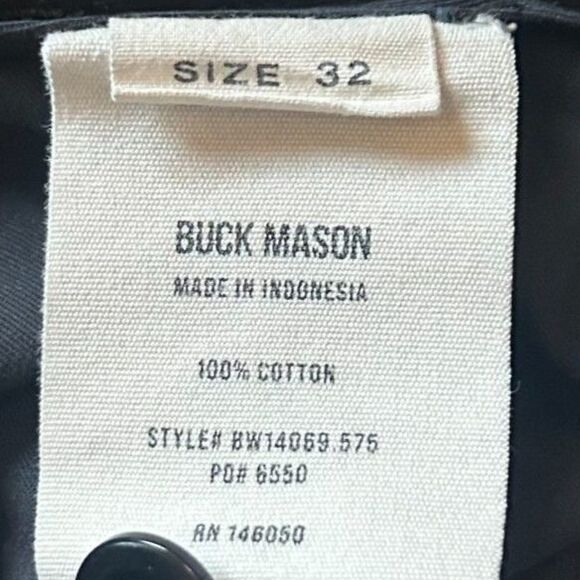 Buck Mason Baja Twill Field Chino Pant, Black, Size 32 - Picture 5 of 8